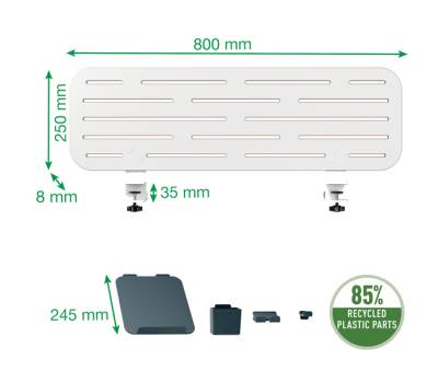 Pannello forato grande per scrivanie compatte Sit Stand 80 x 25 x 0,8 cm - 1043 - 3