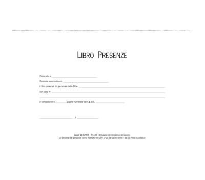 Blocco presenze mensili 21 x 30 cm 50,50 fogli autoautoricalcanti - 4960 - 1