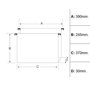 Cartella sospesa Avana cassetto interasse 39 cm fondo U 37 x 24,5 cm avana - 8625 - 2