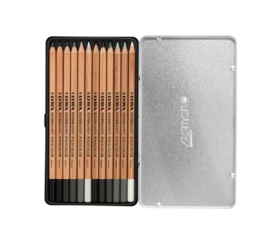 Matite Rembrandt Polycolor 3,7 mm colori assortiti astuccio metallo 12 pezzi - 24729 - 2