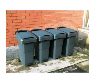 Bidone mobile a pedale 40 x 65 x 81 cm 80 lt PPL bianco - 22238 - 1