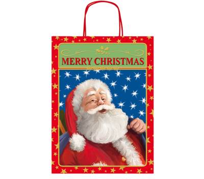 Shopper in carta kraft con manici 16 x 21 x 8 cm fantasia natale - 29826 - 3