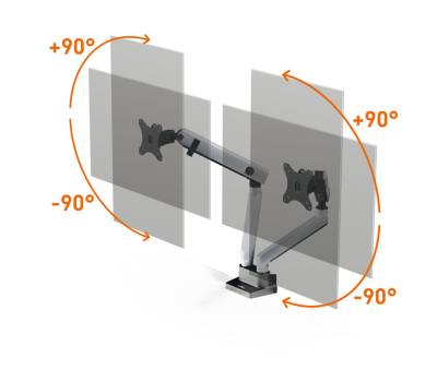 Braccio porta monitor Select Plus per 2 monitor - 28063 - 2
