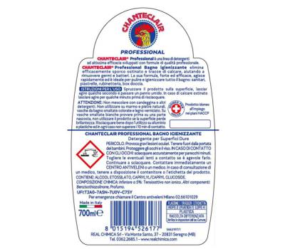 Detergente Professional bagno igienizzante H24 in trigger 700 ml Chanteclair - 28782 - 1