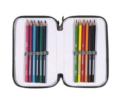 Astuccio Colors 3 zip 13 x 20 x 7,5 cm tessuto fantasie assortite - 21808 - 2