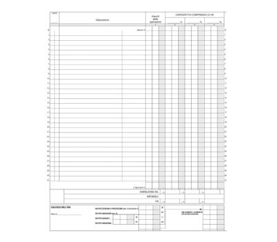 Registro Iva corrispettivi 31 x 24,5 cm 15pg numerate - 4490 - 1