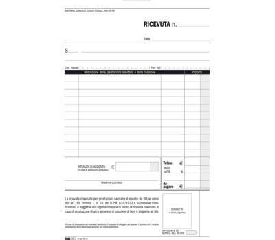 Blocco ricevute sanitarie numerate 50,50 fogli autoautoricalcanti 23 x 15 cm - 3970 - 1