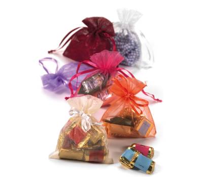 Sacchetti bomboniera Milly 8,5 x 10 cm organza avorio - 22157 - 1