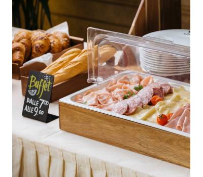 Set espositore buffet 53 x 32 cm acacia melamina naturale - 24348 - 1