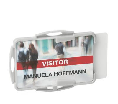 Portabadge Eco per 2 tessera 54 x 87 mm grigio - 26881 - 1