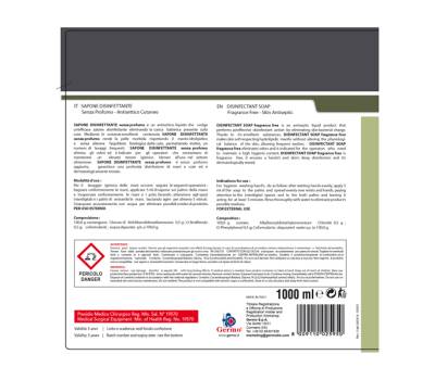 Sapone disinfettante senza profumo con dispenser 1 lt - 27716 - 2