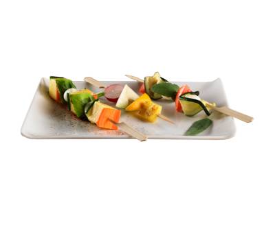 Piatto rettangolare 23 x 14 x 2,6 cm melamina bianco - 27971 - 1