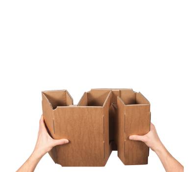 Scatola Wine Pack 4 bottiglie 21,2 x 20,4 x 36,8 cm cartone doppia onda avana - 27400 - 2