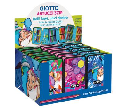 Astuccio 3 zip Young Street collection 19,5 x 7,5 x 12,9 cm PL fantasie assortite - 25181 - 7