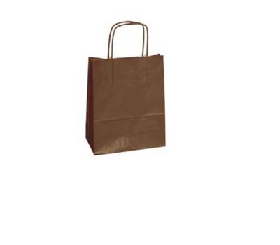 Shopper in carta maniglie cordino - 22 x 10 x 29 cm - marrone - conf. 25 sacchetti - Mainetti Bags - 073984 - 8029307073984 - DMwebShop