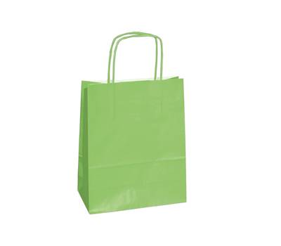 Shopper in carta maniglie cordino - 14 x 9 x 20 cm - verde mela - conf. 25 sacchetti - Mainetti Bags - 079818 - 8029307079818 - DMwebShop