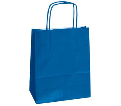Shopper in carta maniglie cordino - 14 x 9 x 20 cm - blu - conf. 25 sacchetti - Mainetti Bags - 079825 - 8029307079825 - DMwebShop