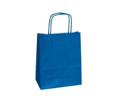Shopper in carta maniglie cordino - 14 x 9 x 20 cm - blu - conf. 25 sacchetti - Mainetti Bags - 079825 - 8029307079825 - DMwebShop