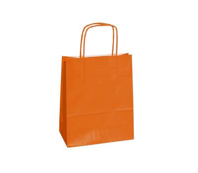 Shopper in carta maniglie cordino - 14 x 9 x 20 cm - arancio - conf. 25 sacchetti - Mainetti Bags - 079795 - 8029307079795 - DMwebShop