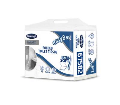 Carta igienica interfogliata EasyBag - 15,5 gr - strappo 11 x 19 cm - pacco da 250 strappi - conf. 24 pezzi - Bulkysoft - 67582 - 8018426675827 - DMwebShop