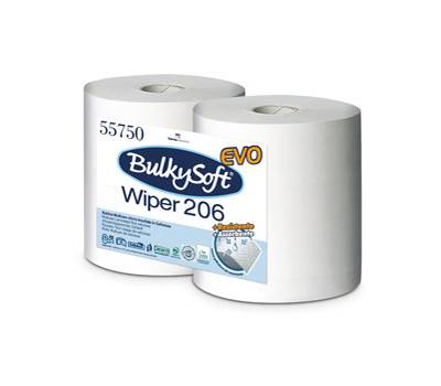 Bobina asciugatutto Classic 2 veli 26 cm x 208 mt diametro 26 cm 18 gr microgoffrata bianco Bulkysoft 55750 - 1706