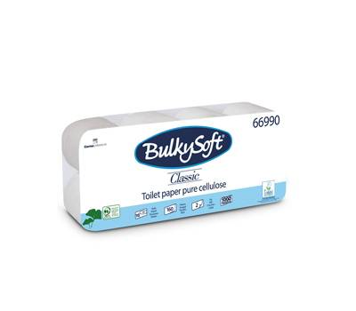 Carta igienica Classic 2 veli 16 gr diametro 9,8 cm 10 cm x16,8 mt 160 strappi pacco 10 rotoli Bulkysoft 66990 - 277