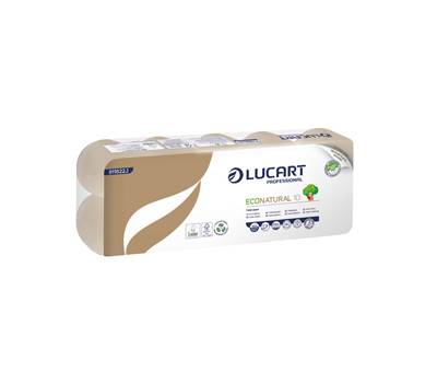Carta igienica EcoNatural 9,5 cm x 19 - 8 mt 15 gr diametro 10 cm 180 strappi pacco 10 rotoli Lucart 811822J - 292