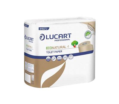 Carta igienica EcoNatural 9,5 cm x 44 mt diametro 12,5 cm 15 - 5 gr 400 strappi pacco 4 rotoli Lucart 811927J - 289 Carta igienica EcoNatural 9,5 cm x 44 mt diametro 12,5 cm 15 - 5 gr 400 strappi pacco 4 rotoli Lucart 811927J - 289