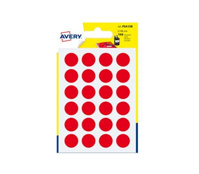 Etichette adesive tonde PSA in carta permanenti diametro 15 mm 7 fogli rosso - 3503