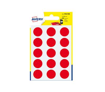 Etichette adesive tonde PSA in carta permanenti diametro 19 mm 6 fogli rosso - 3502