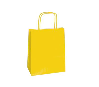 Shopper Twisted maniglie cordino 14 x 9 x 21 cm carta kraft giallo - 3343