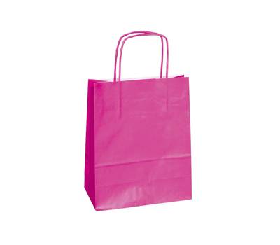 Shopper Twisted maniglie cordino 14 x 9 x 21 cm carta kraft magenta - 3357