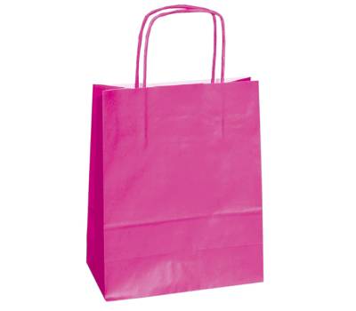 Shopper Twisted maniglie cordino 14 x 9 x 21 cm carta kraft magenta - 3357
