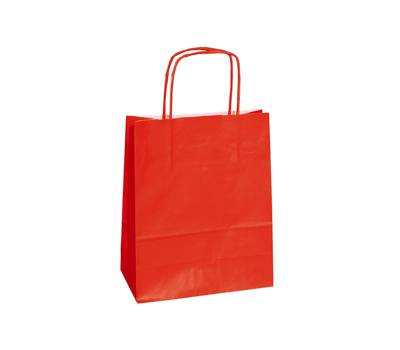 Shopper Twisted maniglie cordino 14 x 9 x 21 cm carta kraft rosso - 3346