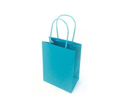 Shopper Twisted maniglie cordino 26 x 11 x 34 - 5 cm carta kraft turchese - 3334