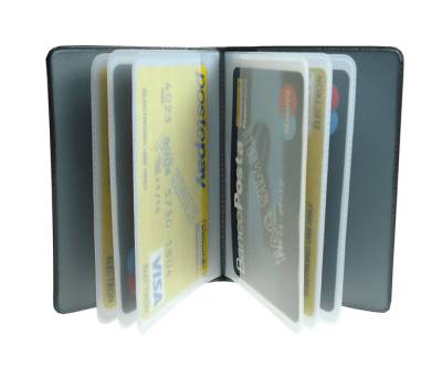 Portacard a libro 14 scomparti in PVC gommato - 23996 - 1