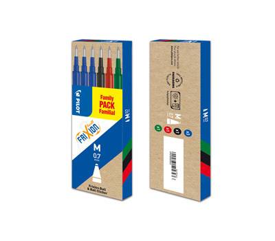 Refill a sfera Frixionball - punta 0,7 mm (3 blu, 1 nero, 1 rosso, 1 verde) - conf. 6 pezzi - Pilot - 006649 - 4902505525643 - DMwebShop