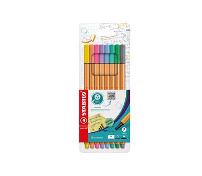 Fineliner Point 88 - tratto 0,4 mm - colori assortiti pastel - conf. 8 pezzi - Stabilo - 88/8-01 - 4006381493499 - DMwebShop