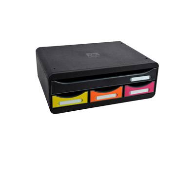 Cassettiera Toolbox - 27 x 35,5 x 13,5 cm - 4 cassetti - nero-arlecchino - Exacompta - 319798D - 9002493424173 - DMwebShop