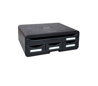 Cassettiera Toolbox - 27 x 35,5 x 13,5 cm - 4 cassetti - nero - Exacompta - 319714D - 9002493424180 - DMwebShop