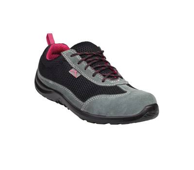 Calzatura di sicurezza Como S1P SRC pelle scamosciata poliestere mesh numero 41 nero fucsia - 8006