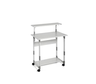 Pc Workstation System 80 VH con ruote 3 ripiani 80 x 56,4 x 92,122 cm grigio - 10519