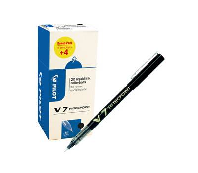 Roller - con cappuccio - Hi Tecpoint V7 - punta 0,7 mm - nero - conf. 16+4 pezzi - Pilot - 000021 - 3131910516538 - DMwebShop