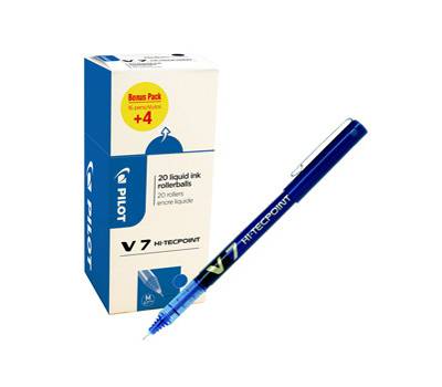 Roller - con cappuccio - Hi Tecpoint V7 - punta 0,7 mm - blu - conf. 16+4 pezzi - Pilot - 000022 - 3131910516545 - DMwebShop