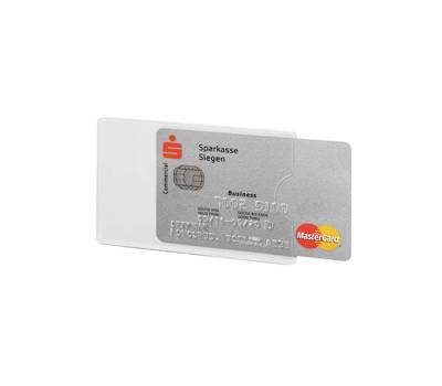 Tasca porta carte di credito RFID Secure - PPL - 5,4 x 8,7 cm - trasparente-argento - conf. 3 pezzi - Durable - 8903-19 - 4005546984605 - DMwebShop