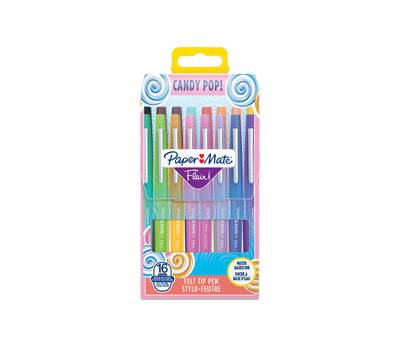 Pennarello Flair Nylon punta feltro - punta 1,1 mm - colori assortiti Candy Pop - conf.16 pezzi - Papermate - 2061395 - 3501179856216 - DMwebShop