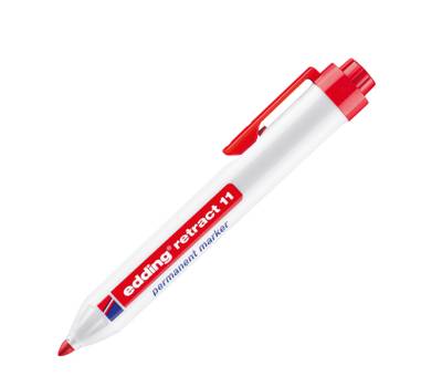 Marcatore permanente 11 Retract - punta conica - 1,5 - 3 mm - rosso - Edding - 4-11002 - 4004764869510 - DMwebShop