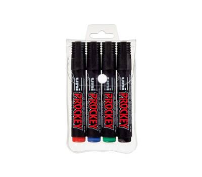 Marcatori Uni Prockey M122 - punta conica - 1,2 - 1,8 mm - colori assortiti - astuccio 4 pezzi - Uni Mitsubishi - M 122 4C - 4902778242438 - DMwebShop
