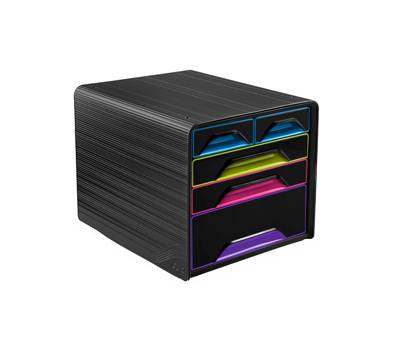 Cassettiera Smoove - 36 x 28,8 x 27 cm - 5 cassetti misti - nero-multicolore - Cep - 1072130411 - 3462159011196 - DMwebShop