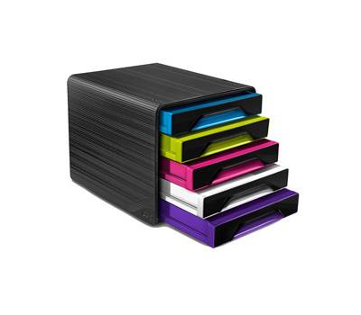 Cassettiera Smoove - 36 x 28,8 x 27 cm - 5 cassetti standard - nero-multicolore - Cep - 1071110411 - 3462159010632 - DMwebShop